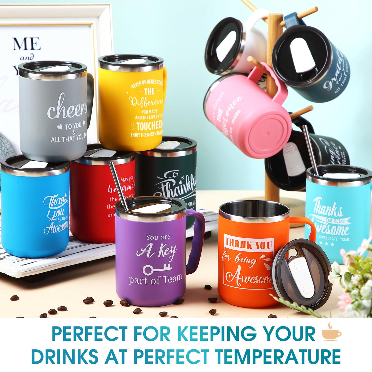 12 Pcs Inspirational Coffee Mug Bulk 17oz Employee Appreciation Gift