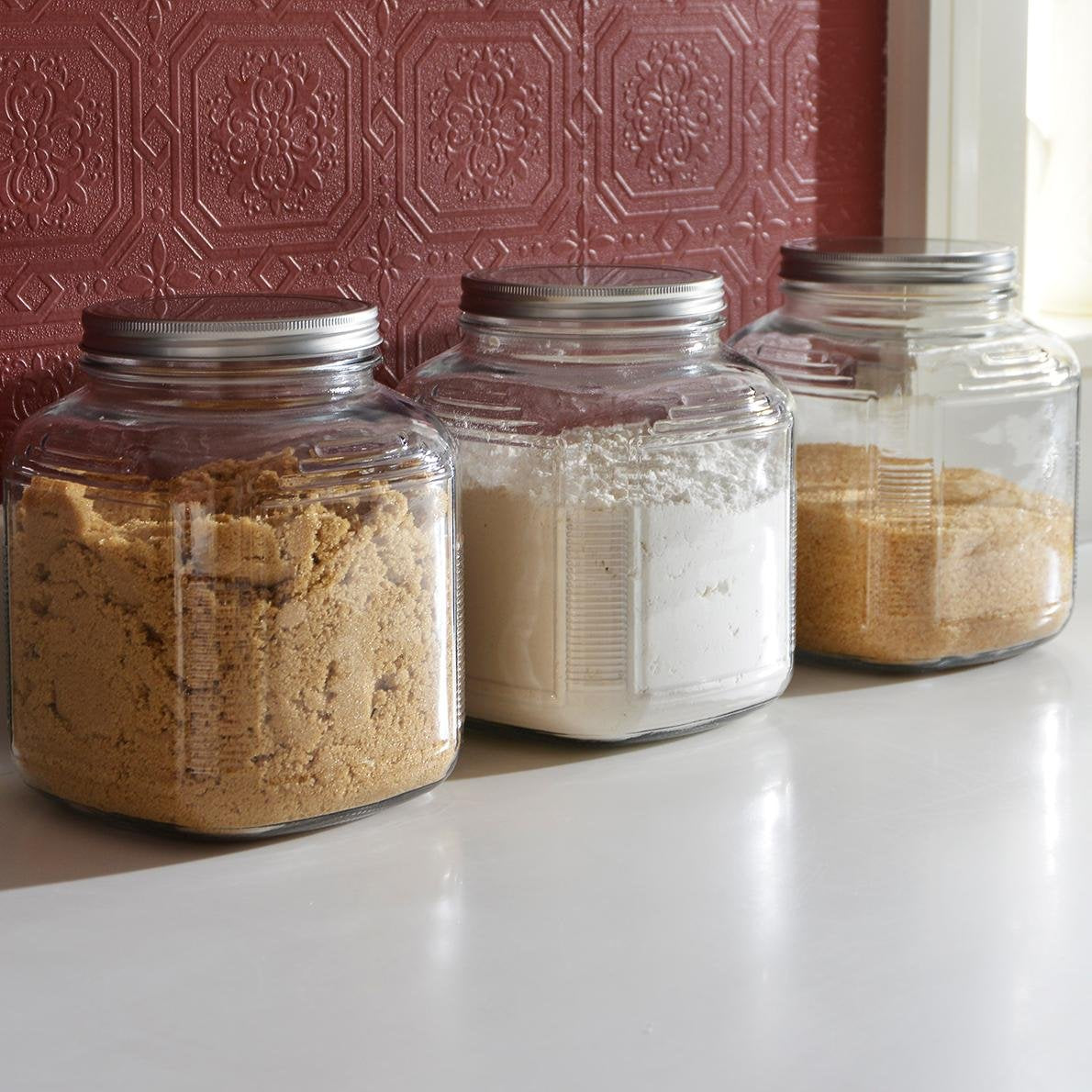 2 Quart Cracker Jar with Brushed Aluminum Lid (4 Count)