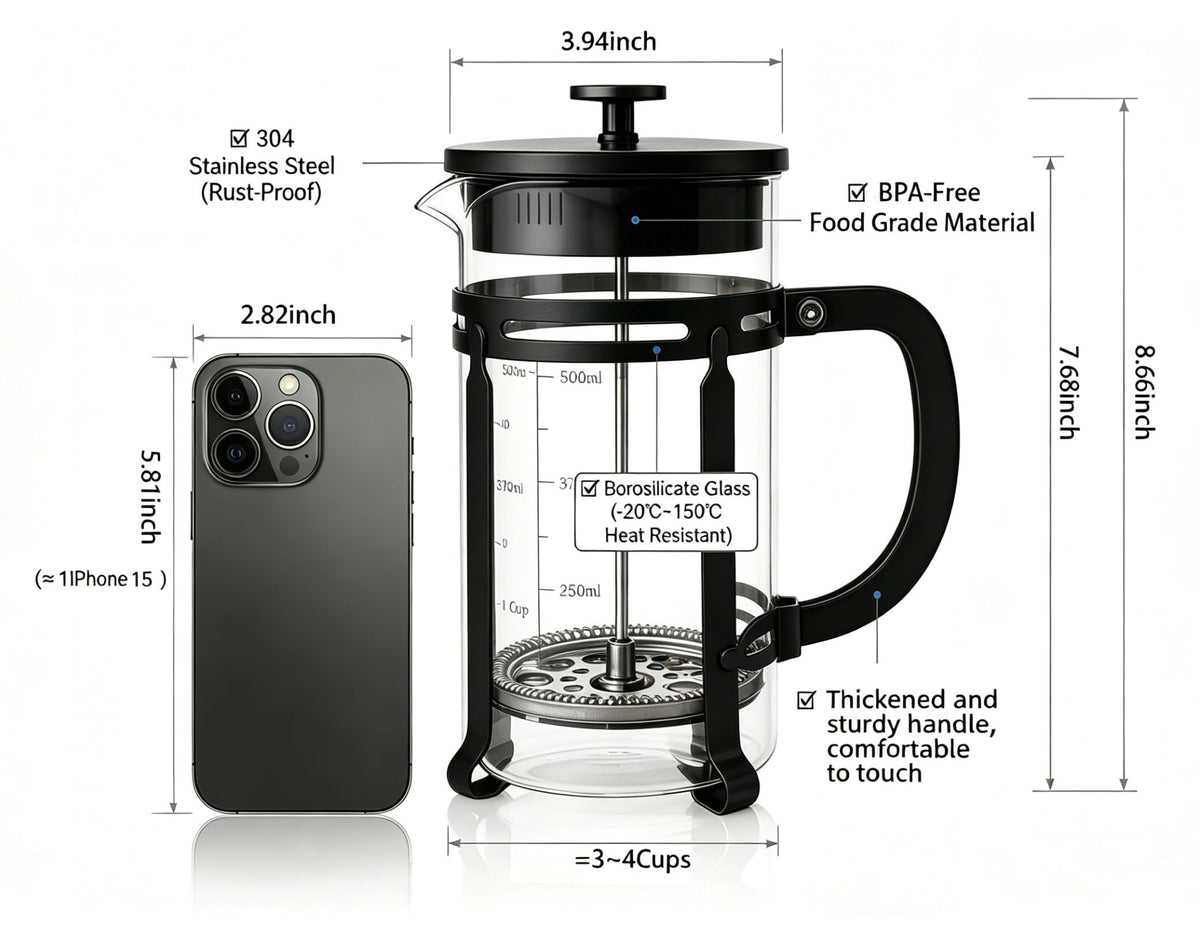 French Press Coffee Maker 21oz