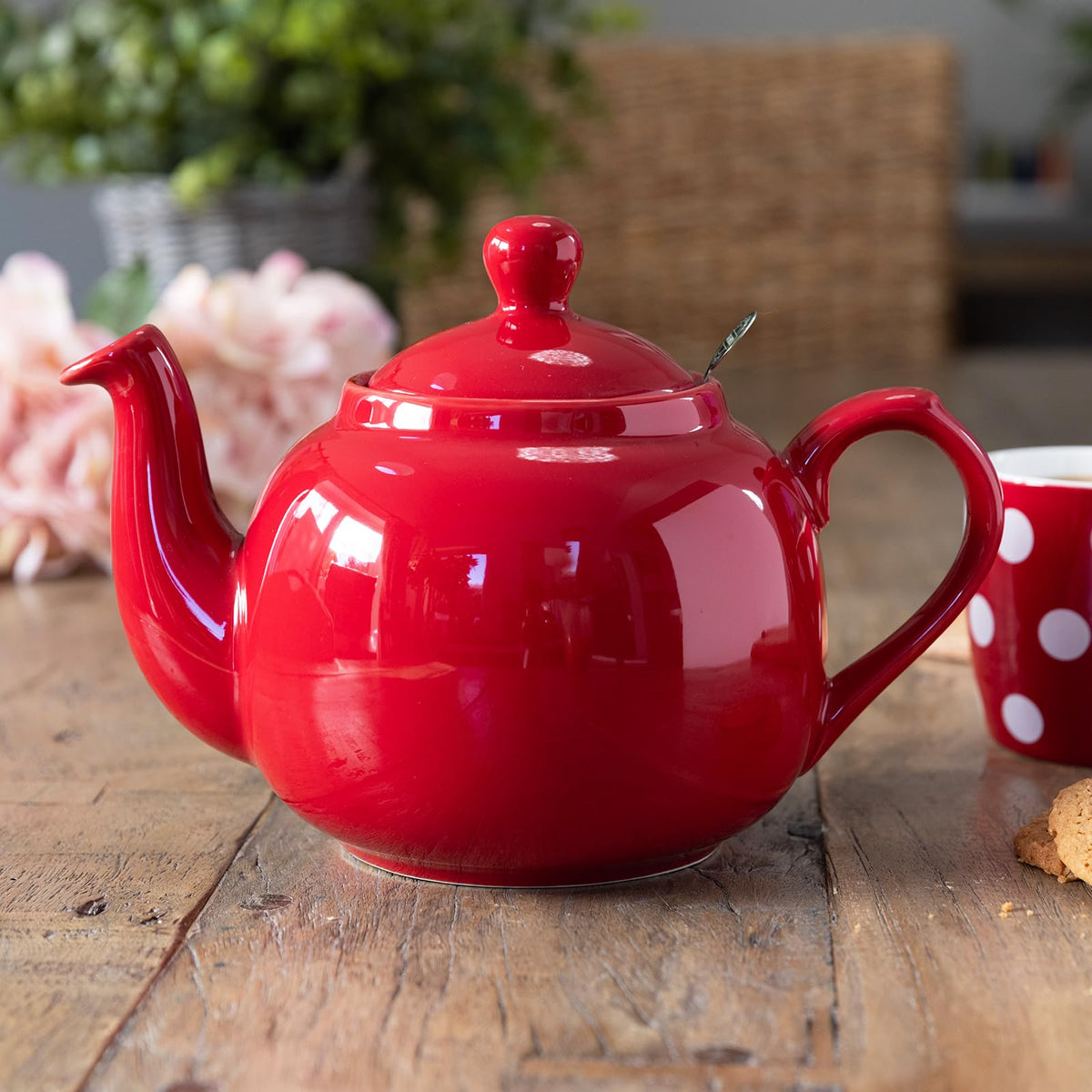 Farmhouse 4 Cup Ceramic Teapot with Removable Infuser and Lid