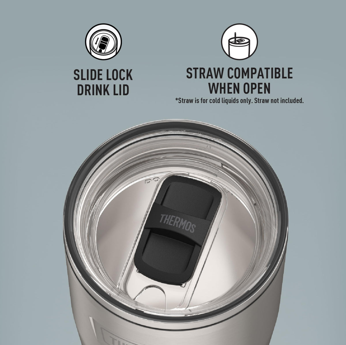 Icon Series 24oz Stainless Steel Tumbler with Slide Lock Lid