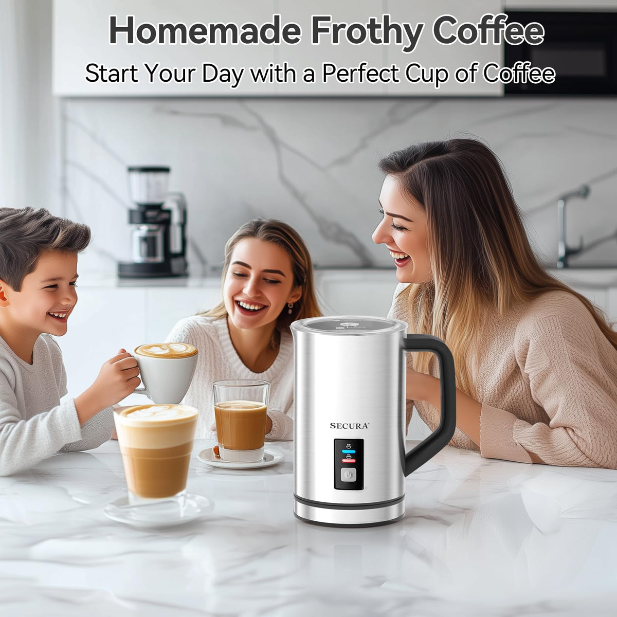 Milk Frother Electric Milk Steamer Stainless Steel