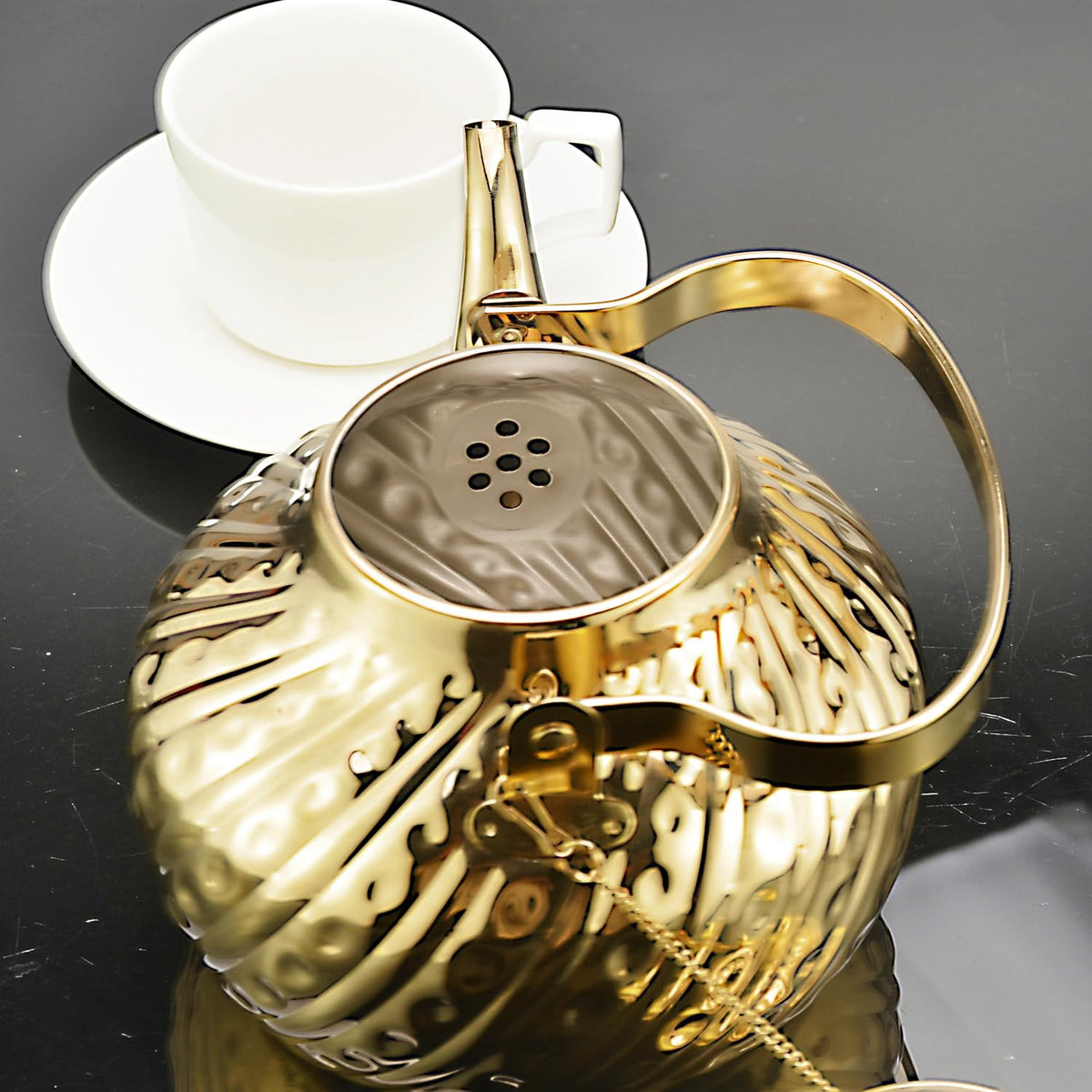 2000ml stainless steel antique style teapot