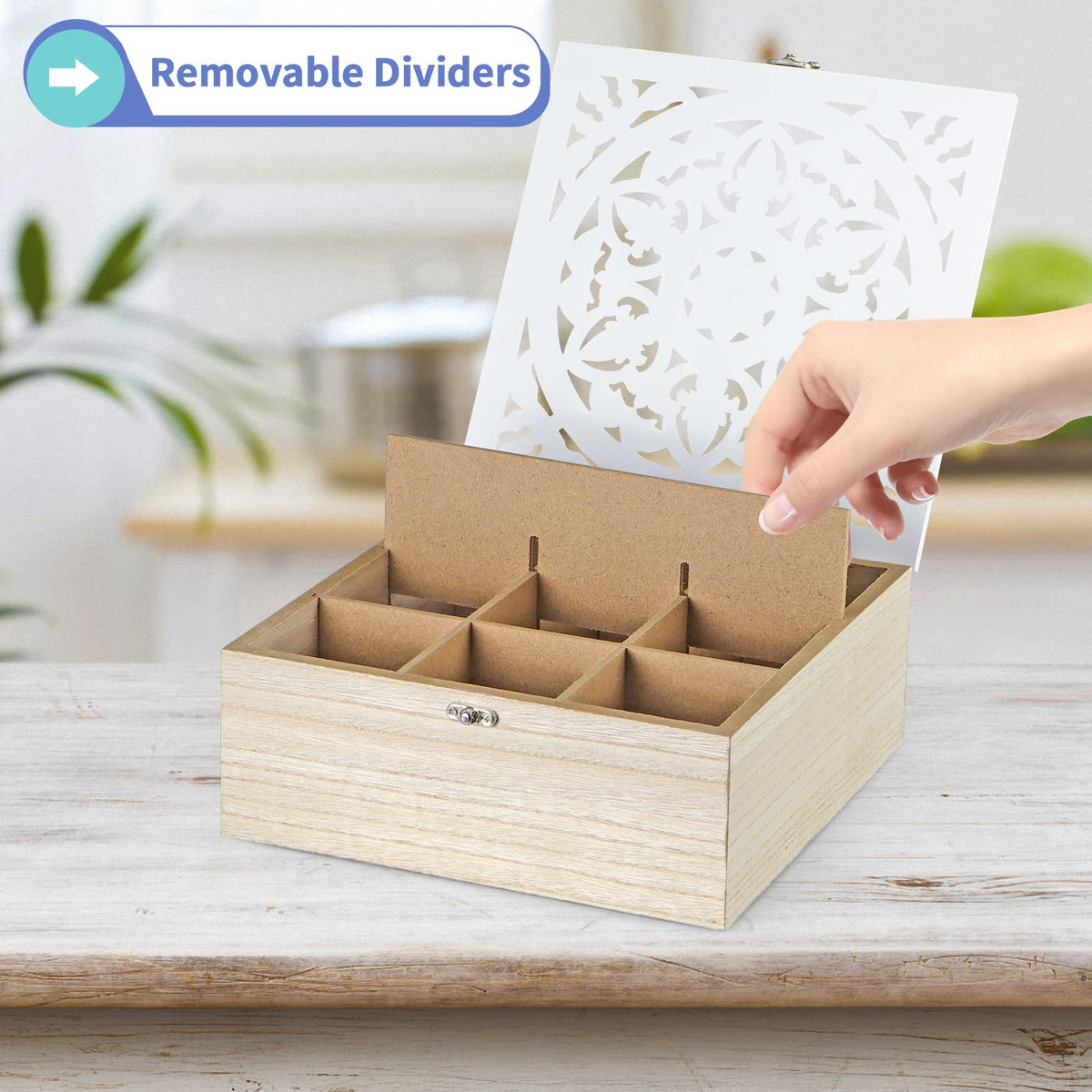 Wood Tea Bag Organizer