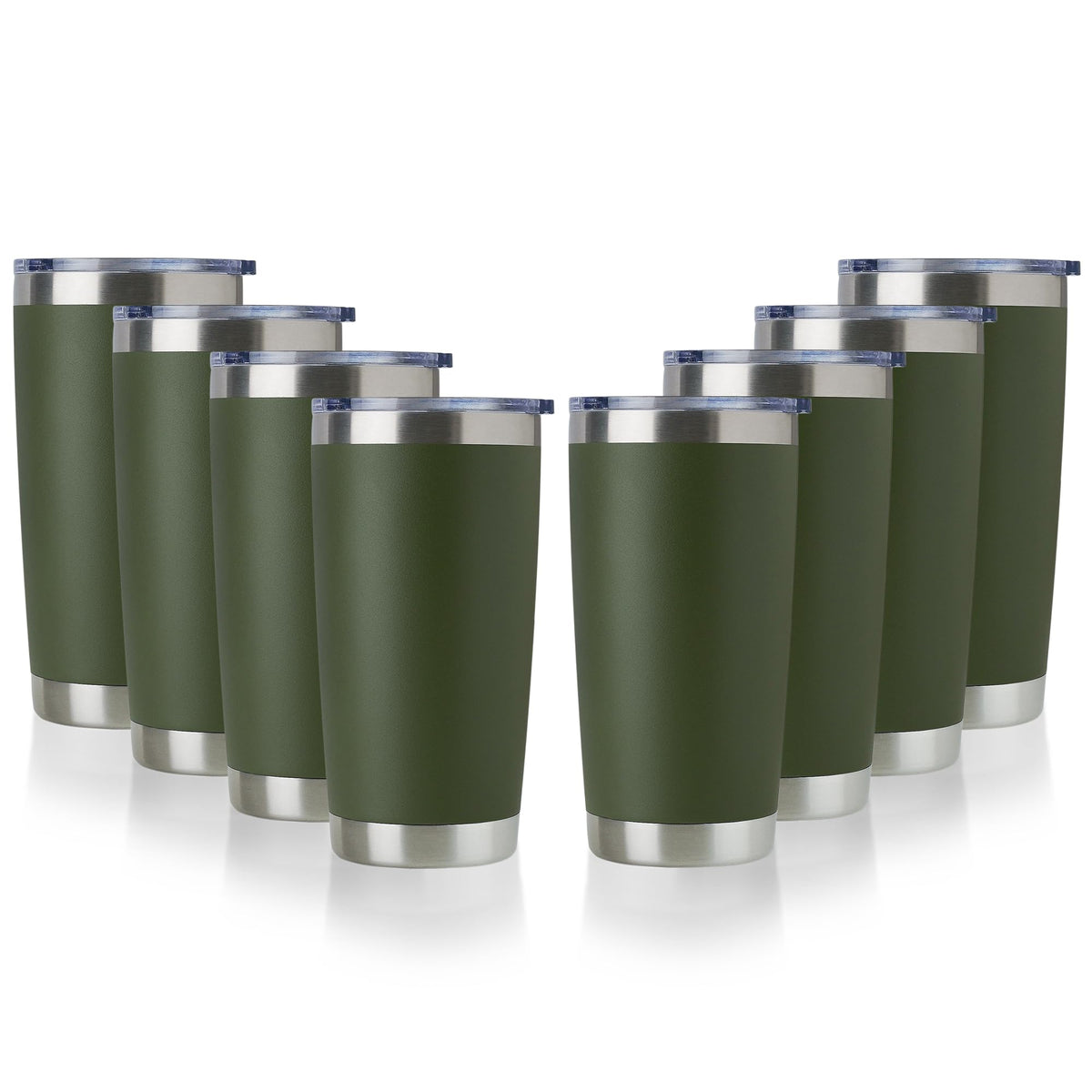 20oz Stainless Steel Tumbler Bulk with Lid (8 Count)