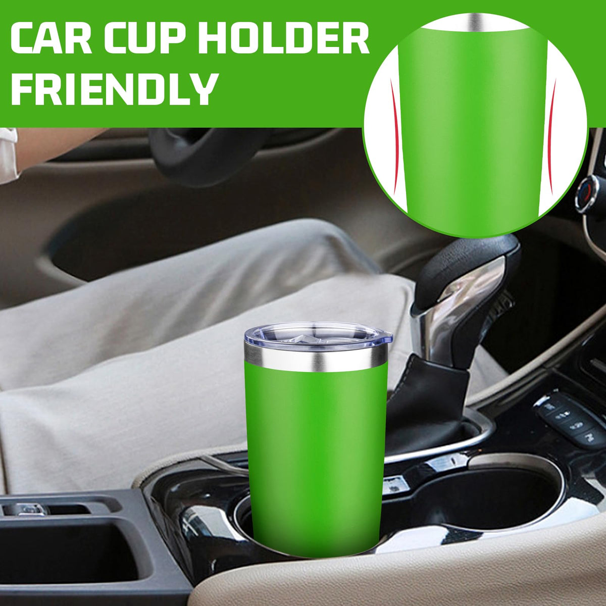 20oz Tumbler with Lid Double Wall Vacuum Insulated Travel Coffee Mug Stainless Steel Thermal Cup Powder Coated Sturdy Coffee Tumbler Bulk for Hot and Cold Beverages (6 Count)