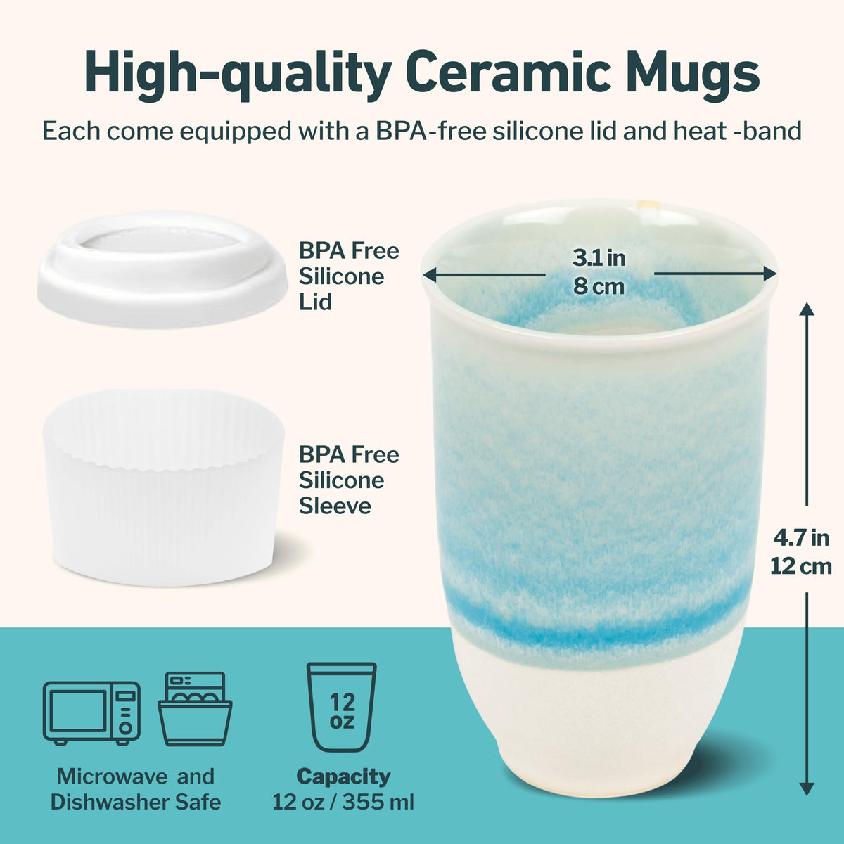 Travel Mug Portable Coffee To Go Mug Microwave & Dishwasher Safe Coffee Cups Reusable