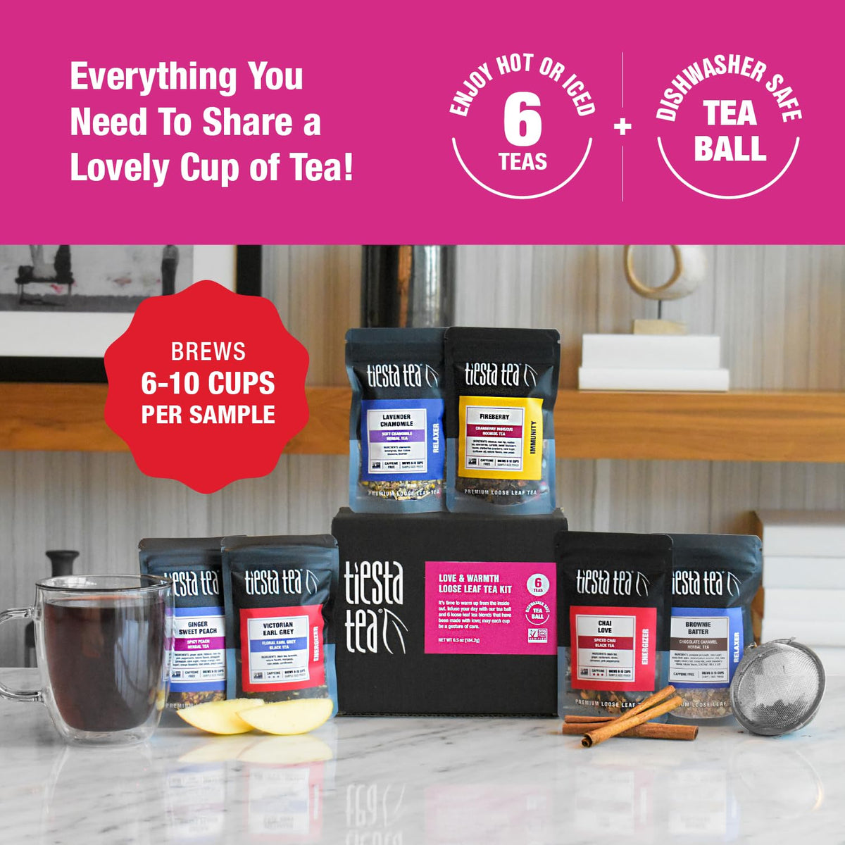 Love & Warmth Loose Leaf Tea Gift Set (6.5 Ounce)