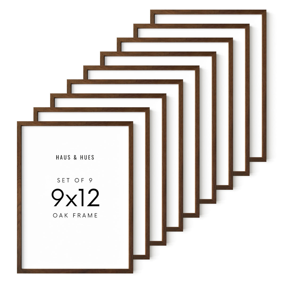 Walnut Wood 9x12 Picture Frames (9 Count)