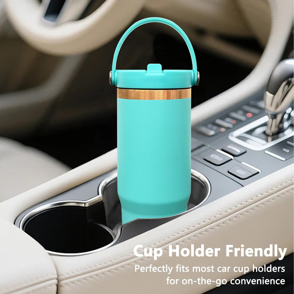 30 oz Tumbler Bulk with Top Handle and Flip Straw MintGreen