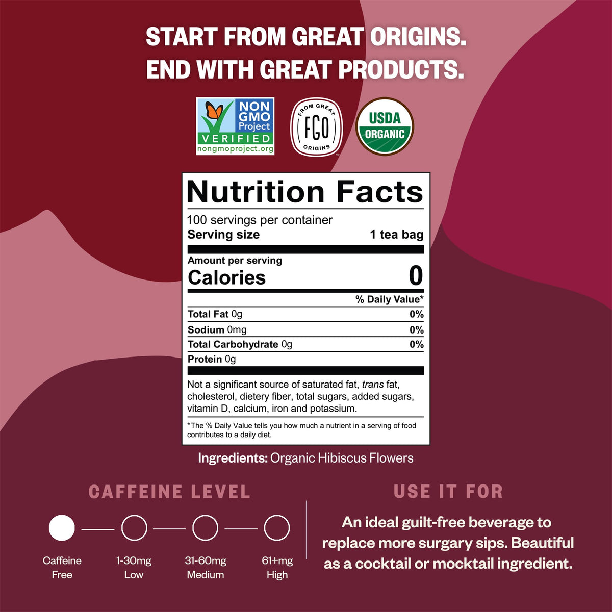 Organic Hibiscus Tea (100 Count)