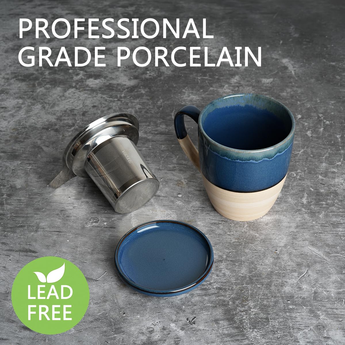 Ceramic Tea Cup with Infuser and Lid