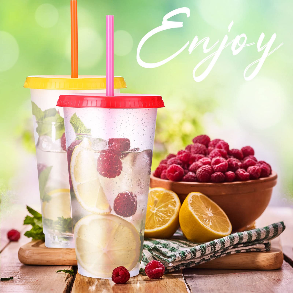 60 Pack Tumbler with Straw and Lid Bulk Glitter Plastic Cups Water Bottle Iced Coffee Travel Mug Reusable Party Favor Cups for Birthdays travel 24 (60 Count)