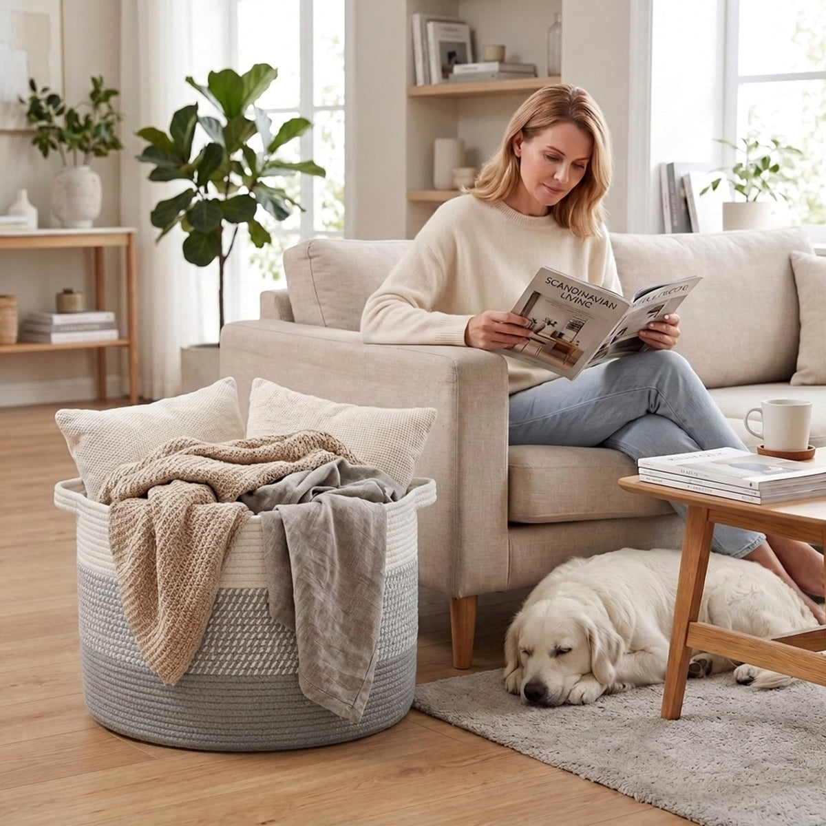 115L Extra Large Blanket Basket