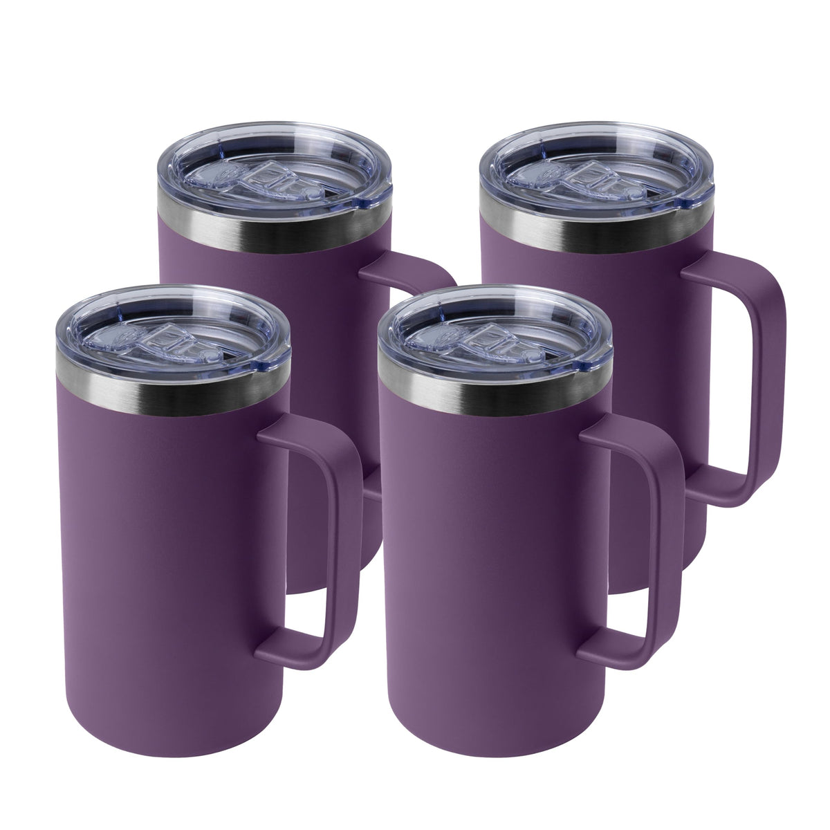 24oz Mug with Handle and Lid (4 Count)