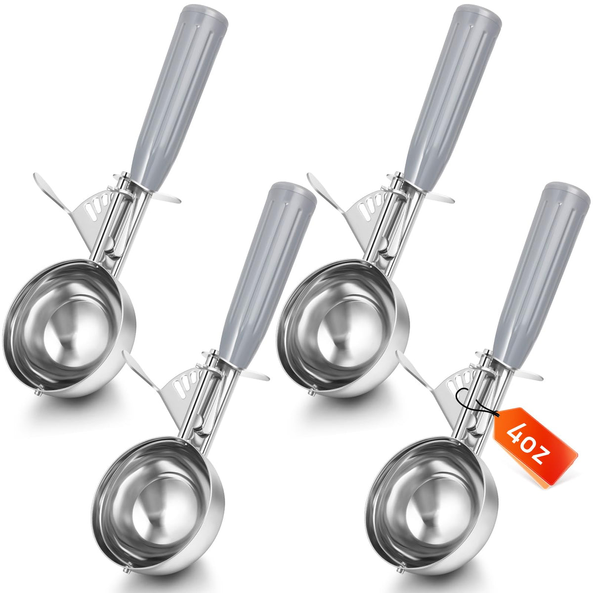 4 Pcs Ice Cream Scooper with Trigger