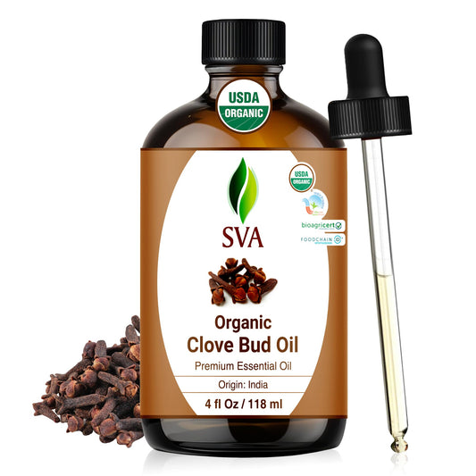 SVA Organic Clove Essential Oil with Dropper (4 Fl Oz)