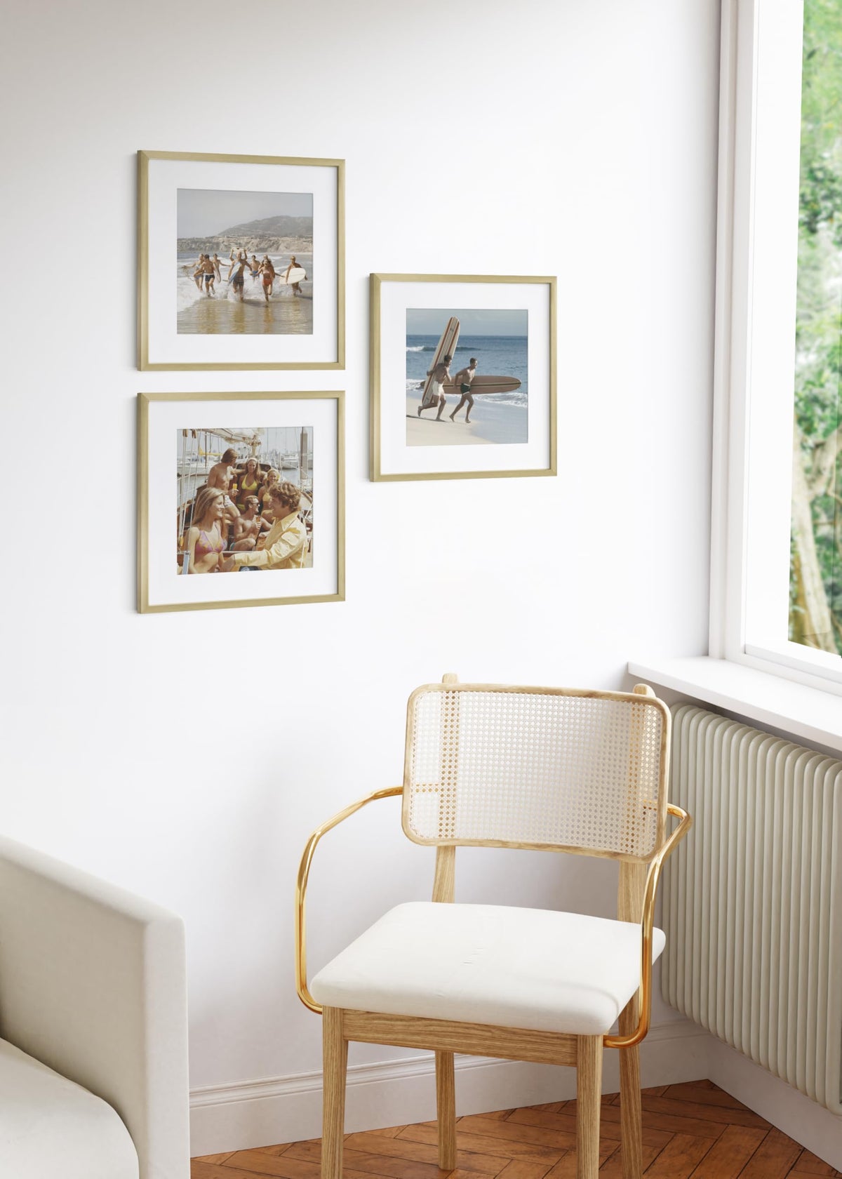16x16 Gold Metal Picture Frames Matted to 12x12 (3 Count)