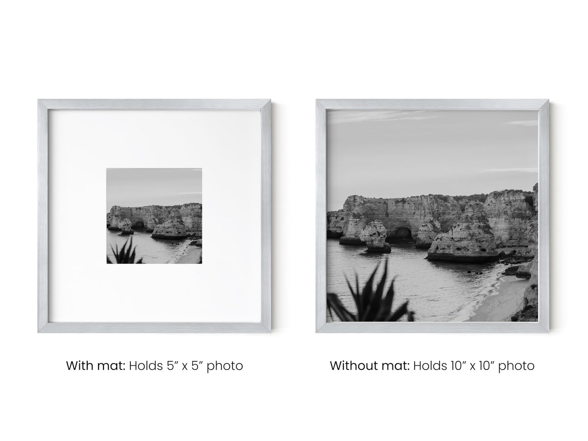 10x10 Silver Metal Picture Frames Matted to 5x5 (3 Count)