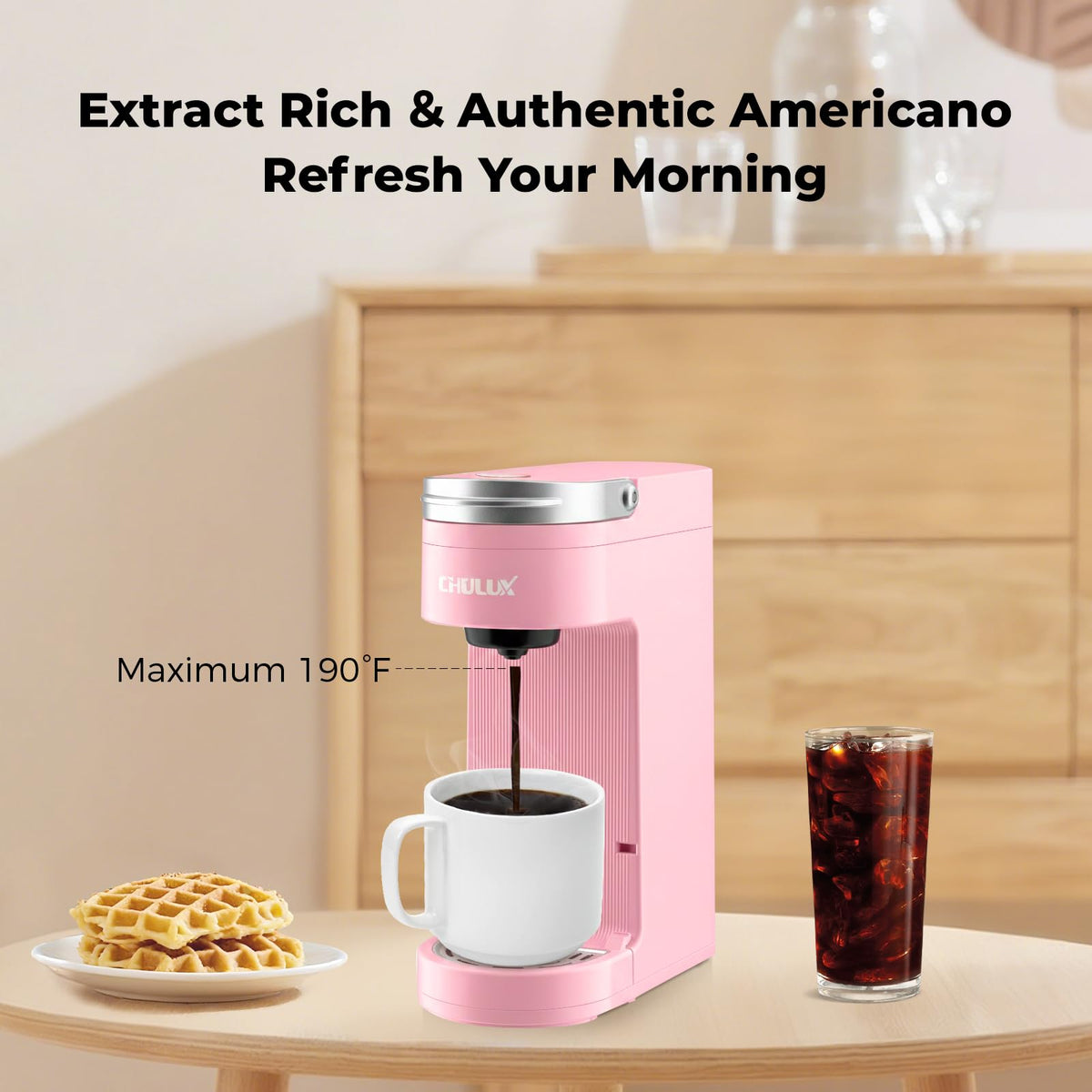 Slim Single Serve Coffee Maker for K Cup Pod for Small Spaces