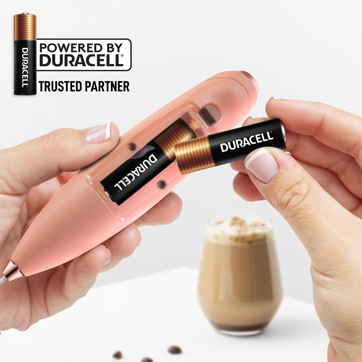 Powerful Milk Frother Wand With Duracell Batteries