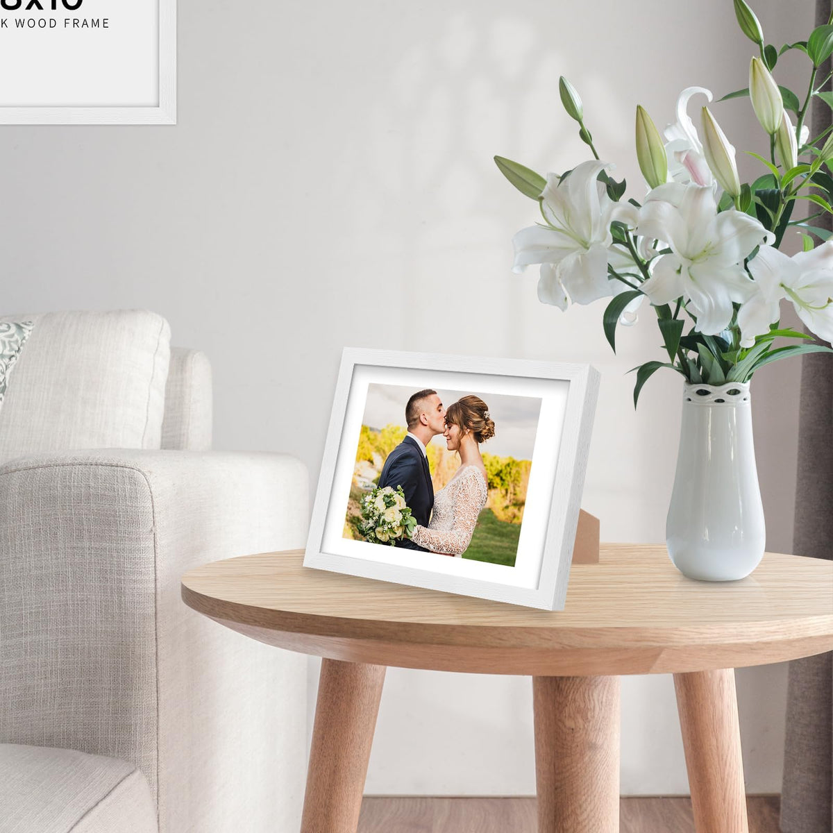 8x10 Solid Oak Wood Picture Frames (3 Count)