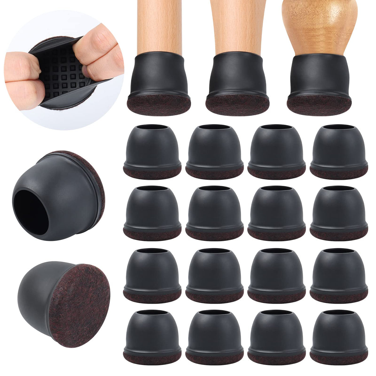 24 Pcs Extra Large Chair Leg Floor Protectors for Hardwood Floors (24 Count)