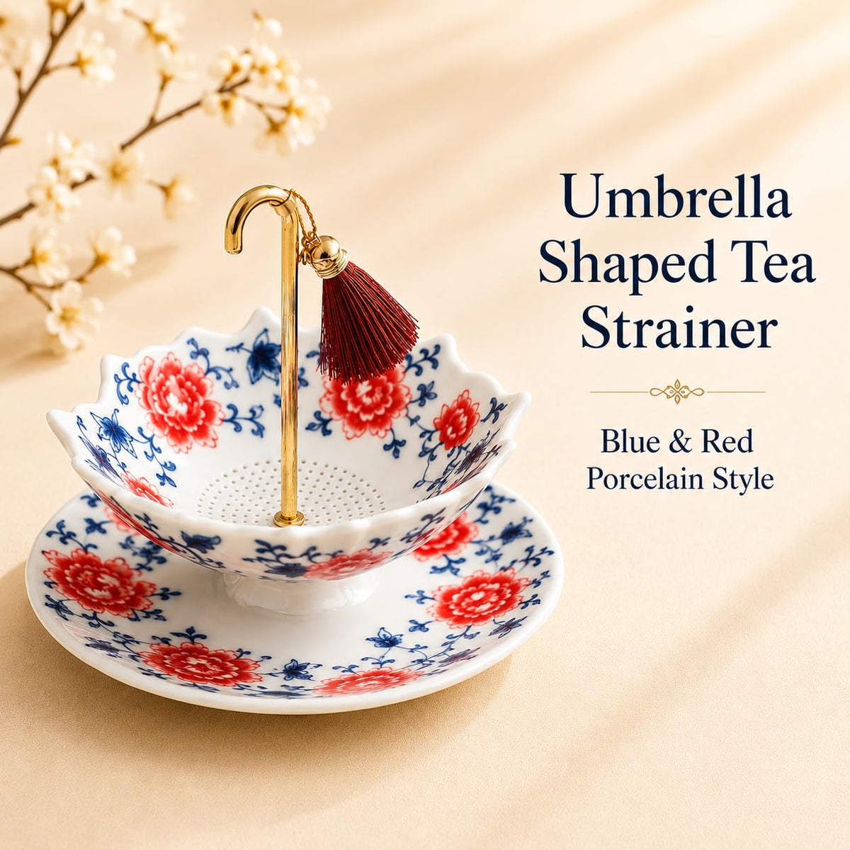 Ceramic Umbrella Tea Strainer for Loose Leaf Tea