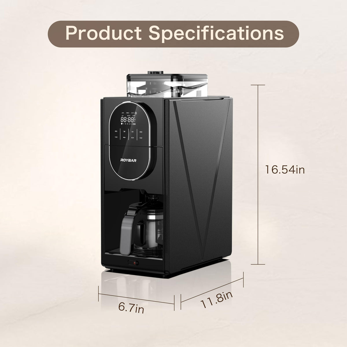 Coffee Maker with Grinder & Brew