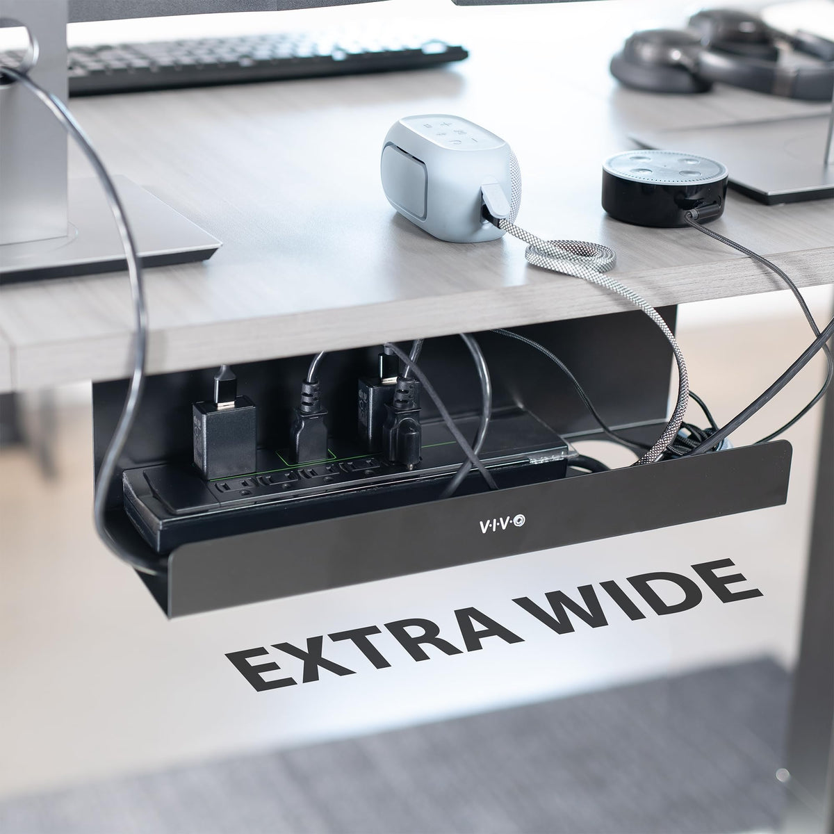 Black 17 inch Extra Deep Cable Management Tray
