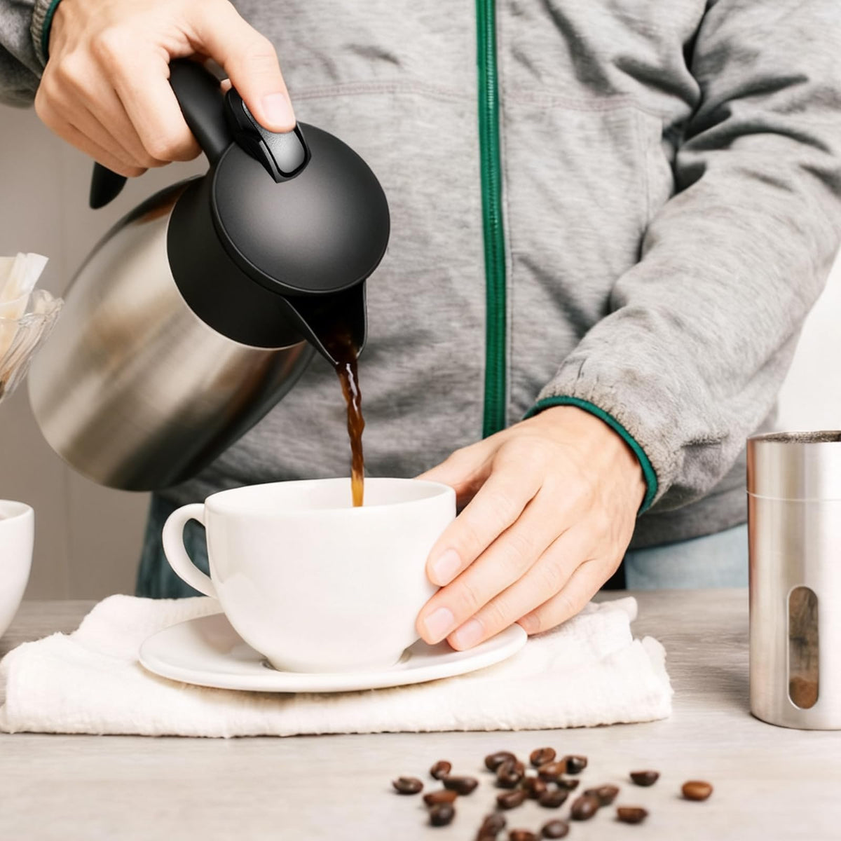 2 PCS 68 Oz Thermal Coffee Carafe with 2 PCS Brushes (2 Count)