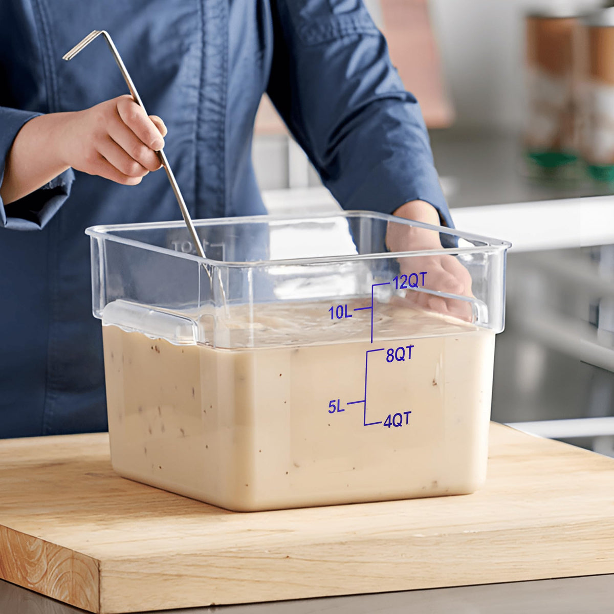 4 Pack 12 Qt Square Food Storage Containers with Lids (4 Count)