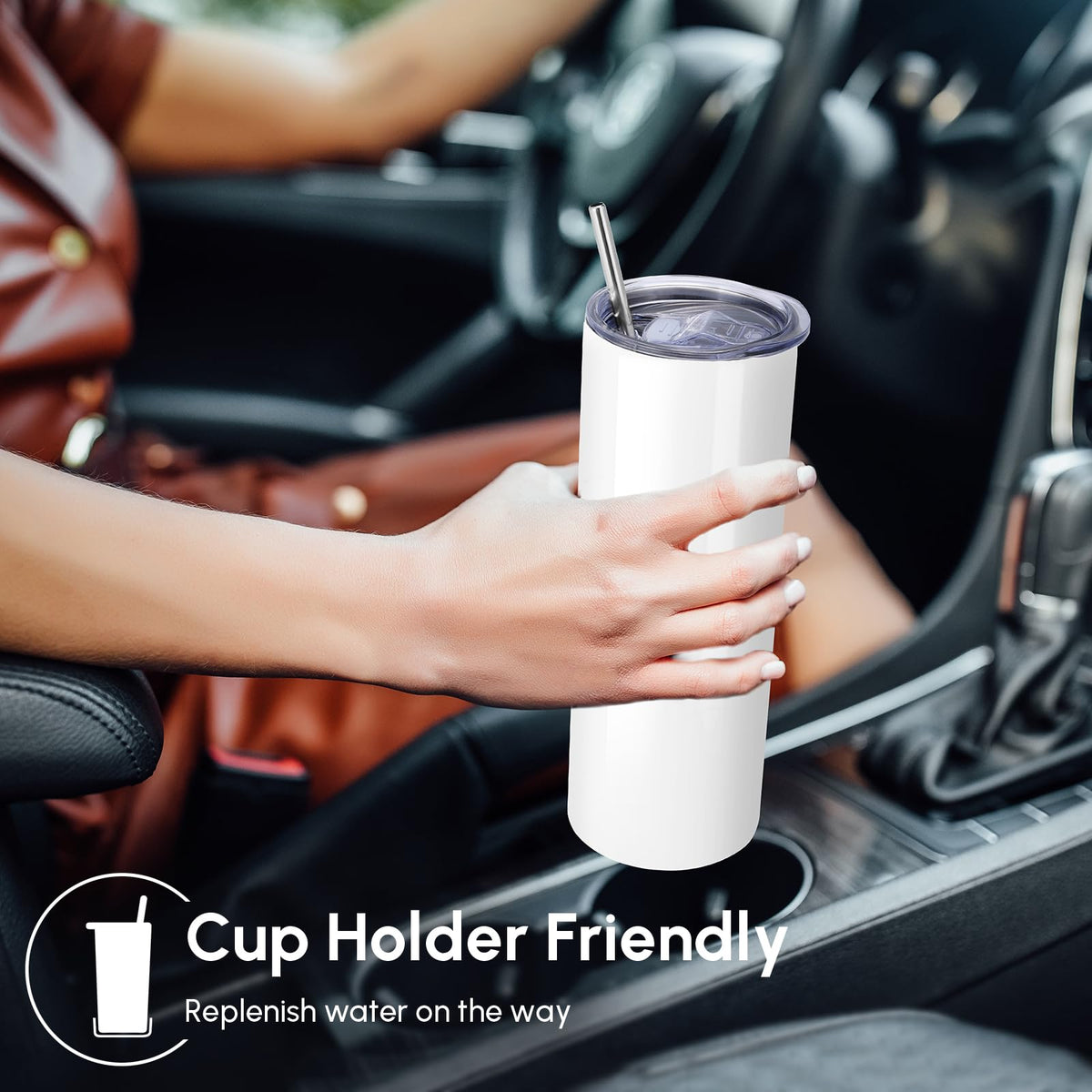 4 Pack Skinny Sublimation Tumblers with Lid and Straw