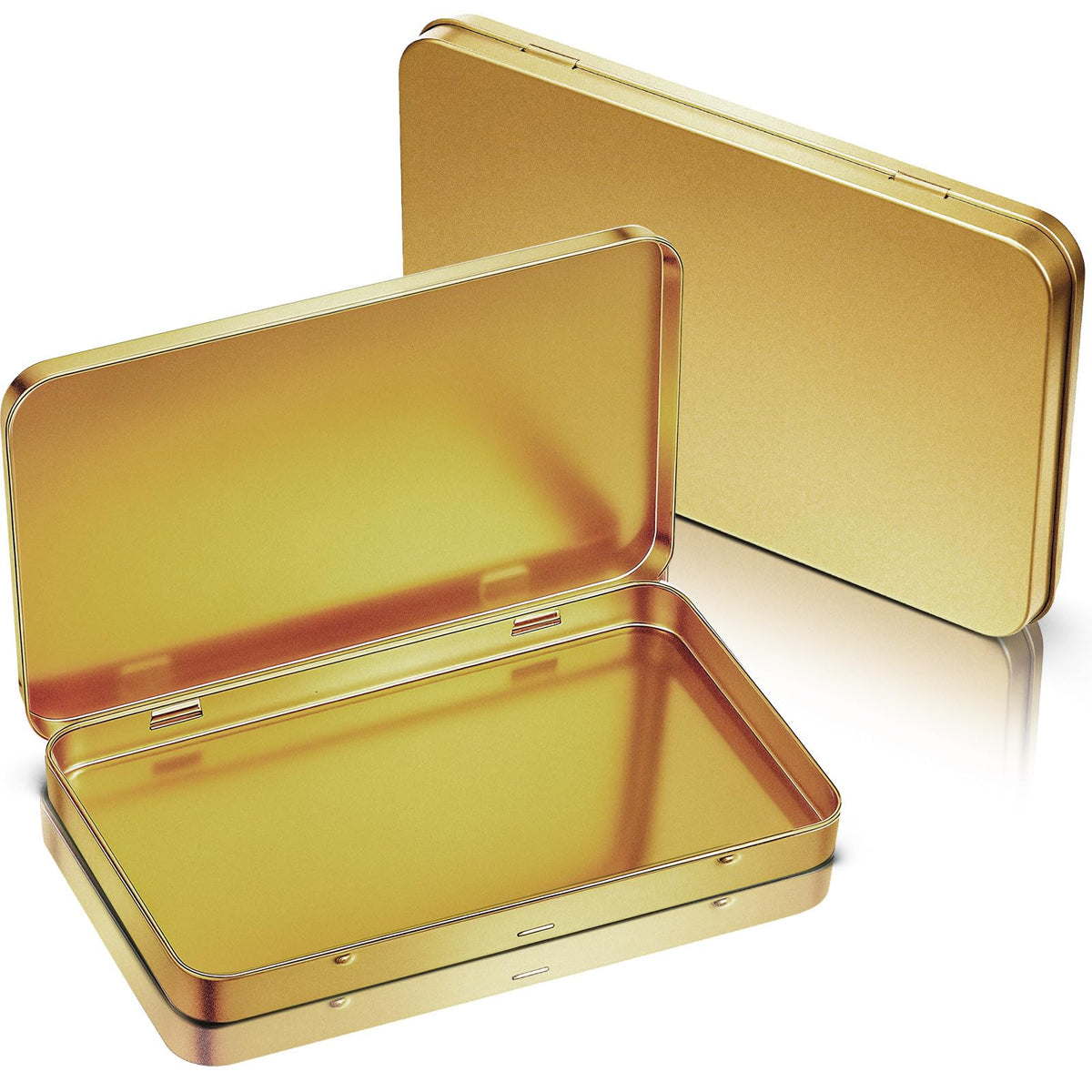 2 Pack Metal Tin Boxes with Hinged Lids (2 Count)