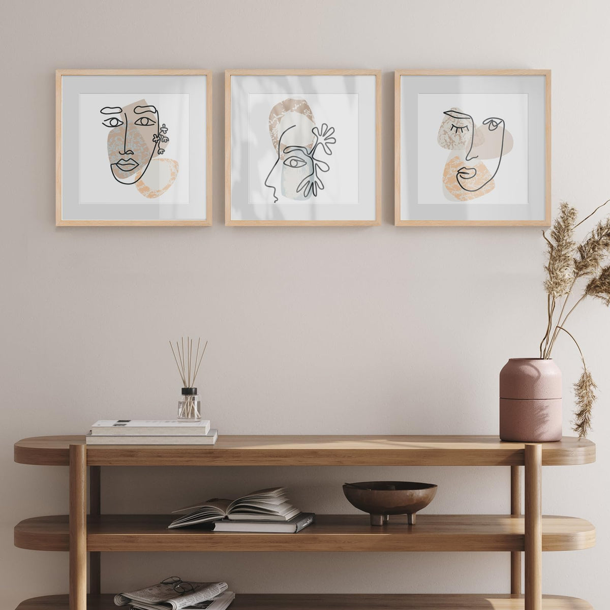 16x16 Solid Oak Wood Picture Frames (3 Count)