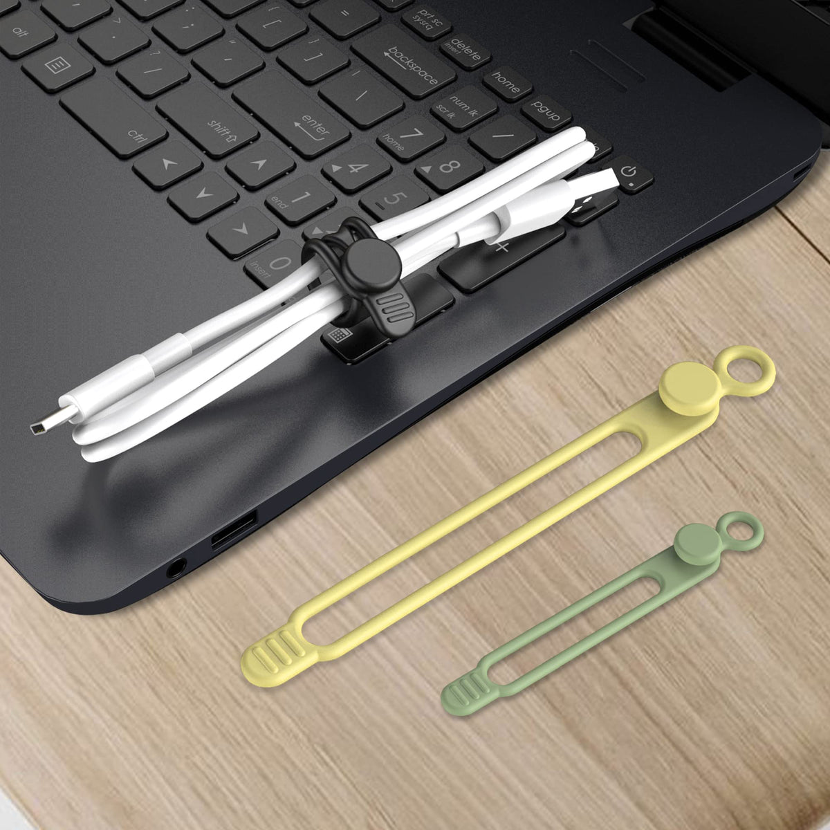 20Pcs Silicone Cable Ties (20 Count)