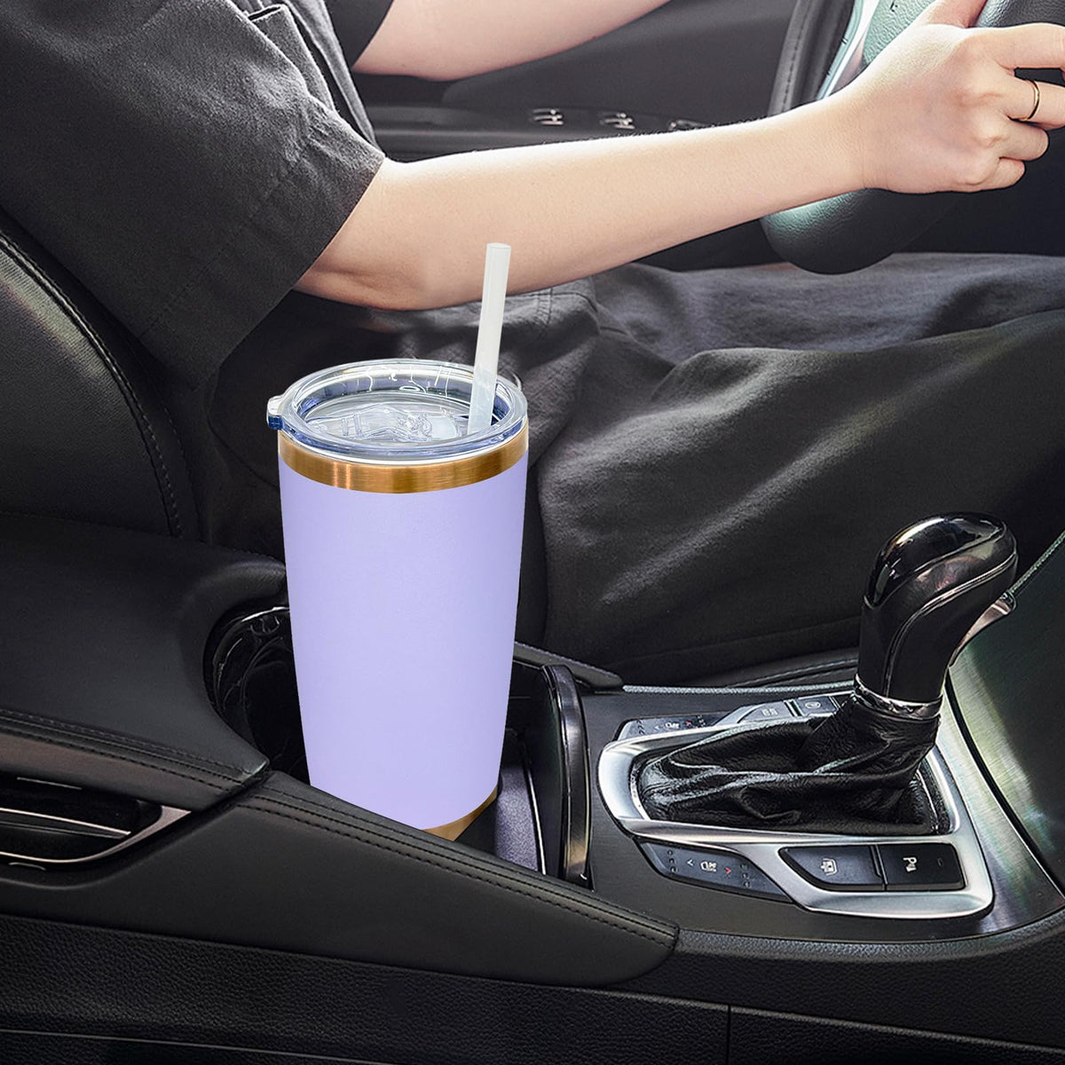 20 oz Tumbler Bulk Stainless Steel Tumblers with Lids and Straws Lilac