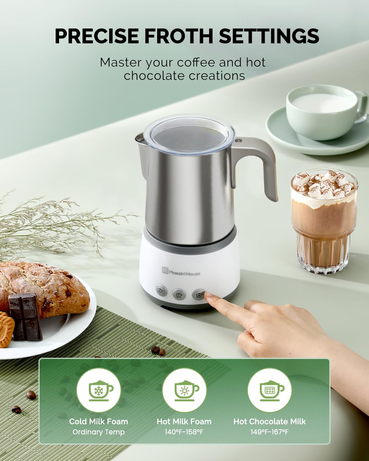 16.9OZ BasicFro 500 Electric Milk Steamer and Frother