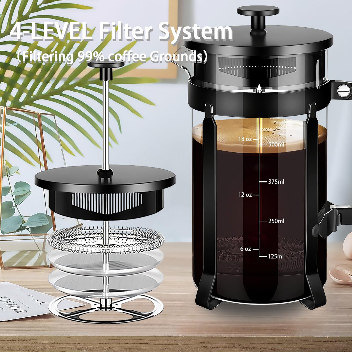 French Press Coffee Maker 304 Stainless Steel Coffee Press