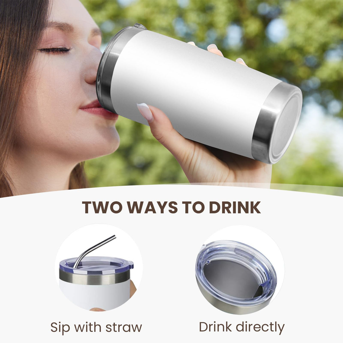 20oz Tumbler 8 Pack Double Wall Vacuum Insulated Travel Mug Bulk (8 Count)