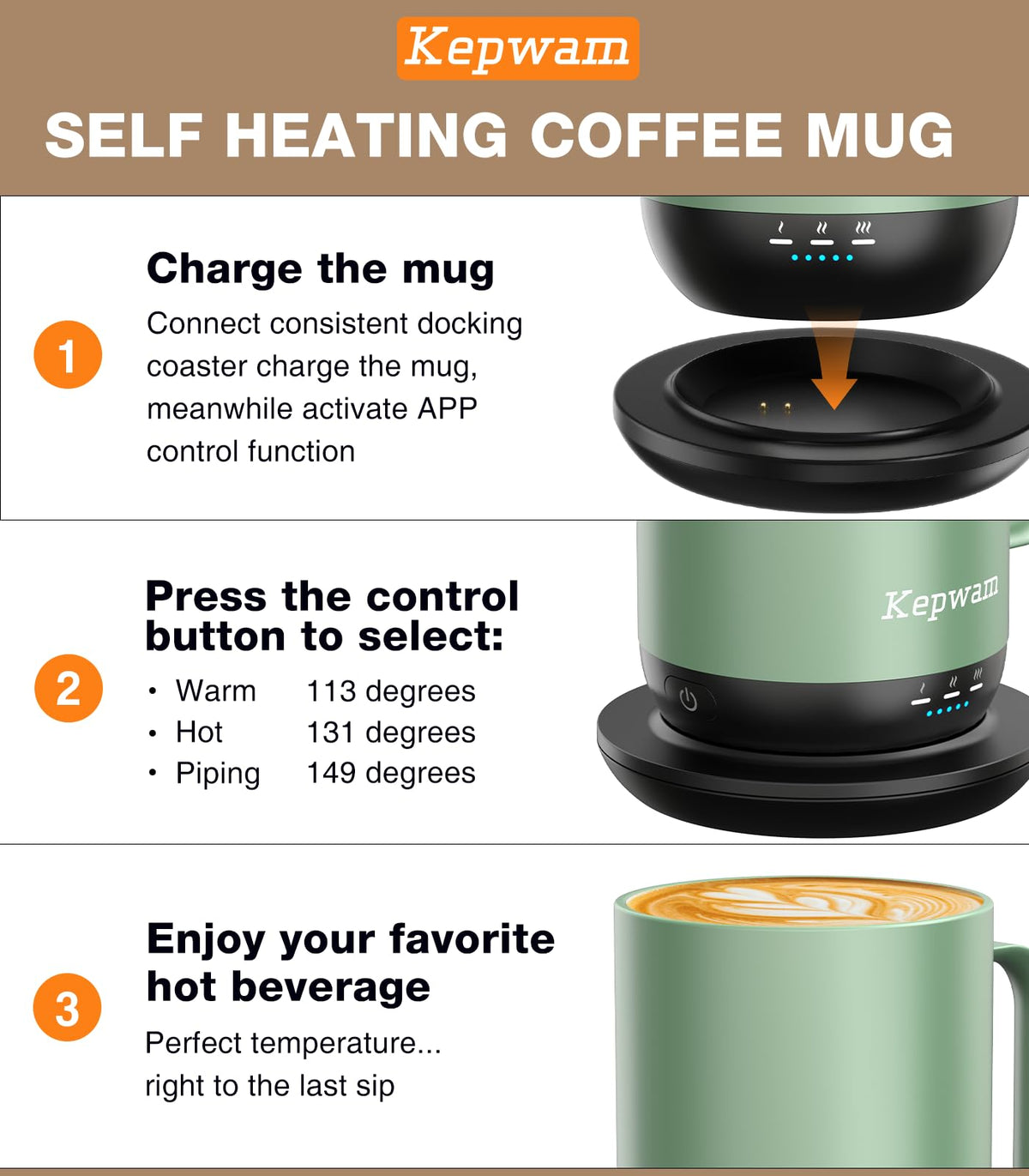 Self Heating Coffee Mug T1