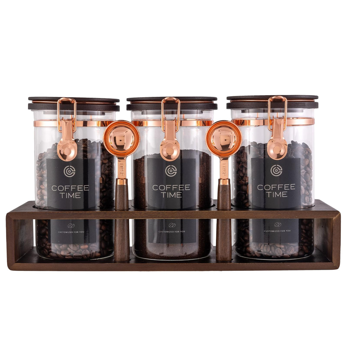 3 Piece Airtight Glass Coffee Canister Set (3 Count)