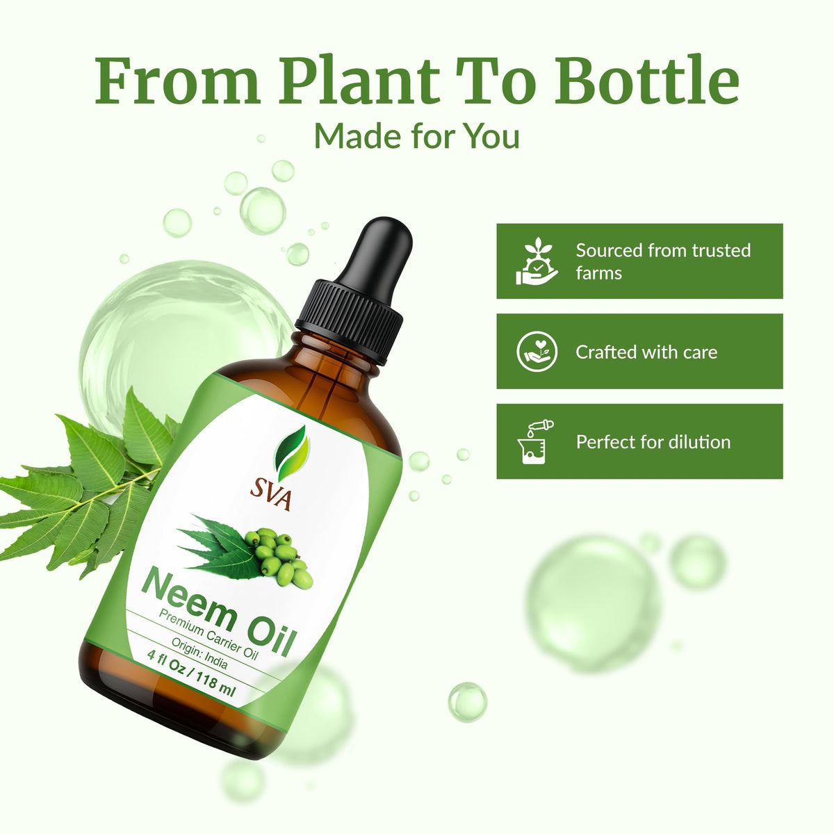 SVA Neem Seed Carrier Oil (4 Fl Oz)