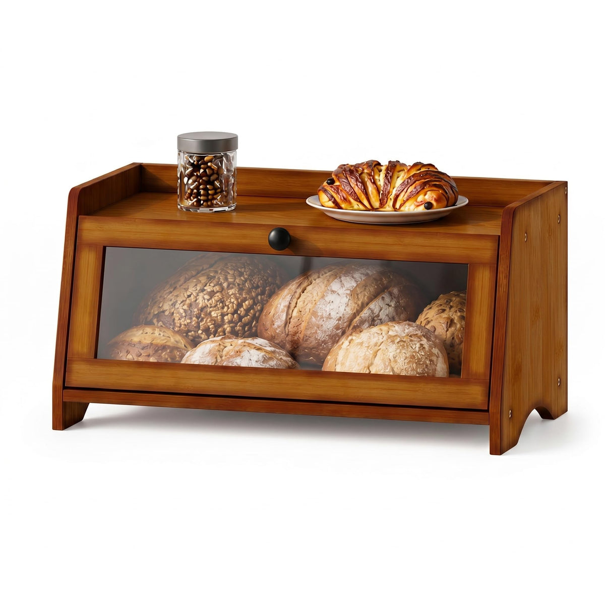 Brown Bread Box for Kitchen Countertop