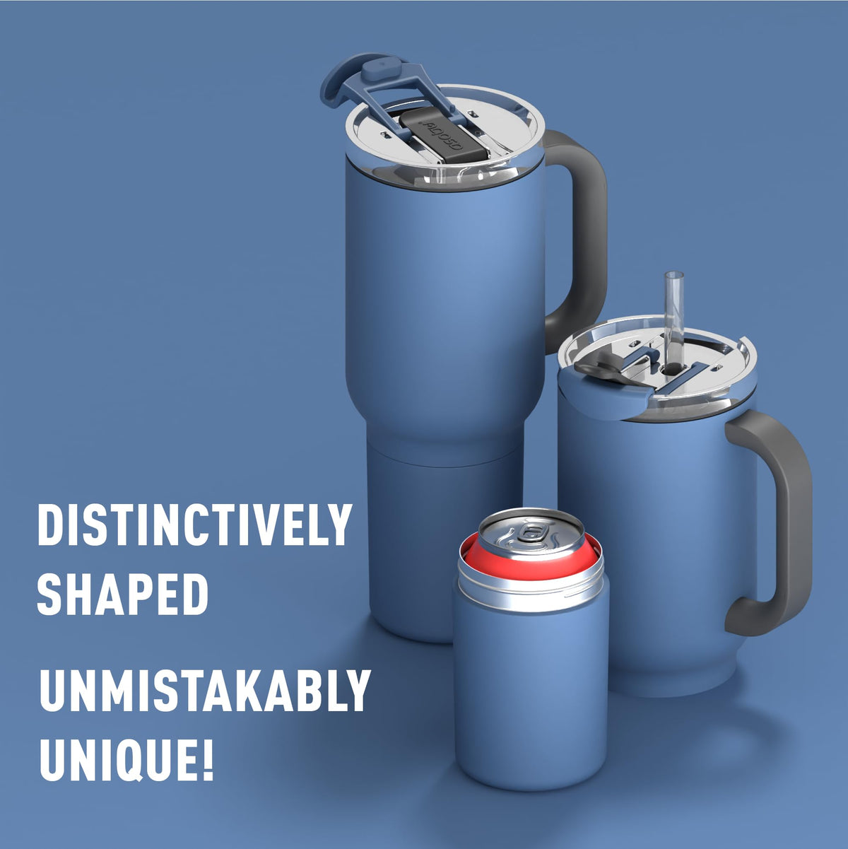 DUPLEX 2-in-1 Travel Mug and Beer Can Holder Enjoy hot and cold drinks simultaneously -22 oz Hot Coffee or Tea Tumbler with Attached 12 oz Cold Can Holder for Beer or Soda, Slate Gray