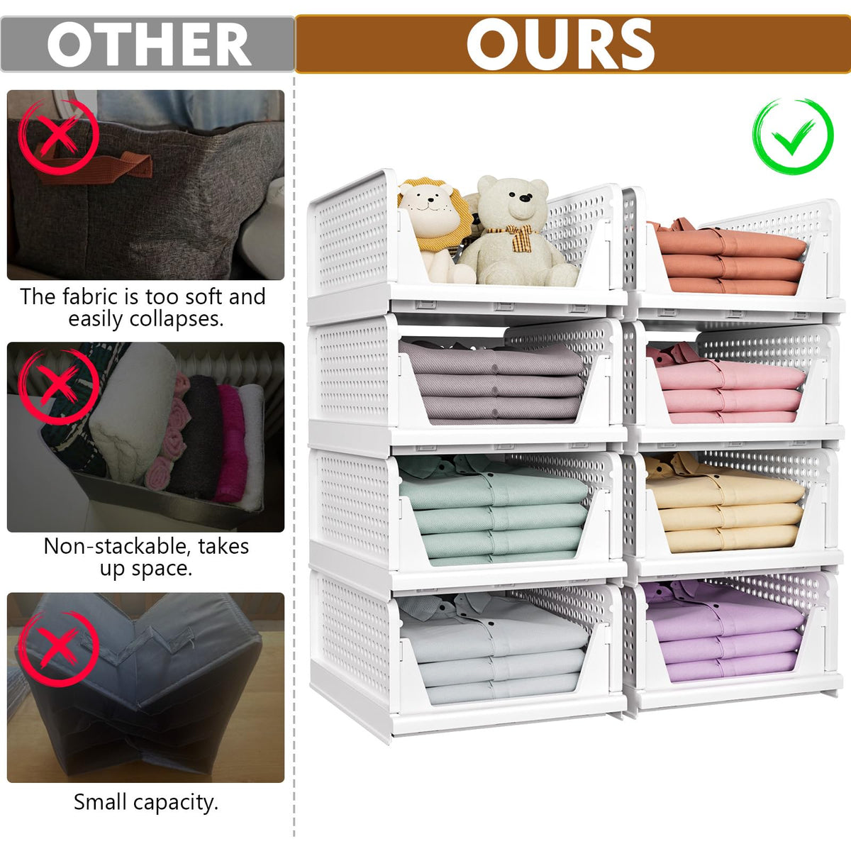 5 Pack Closet Organizer Basket (5 Count)