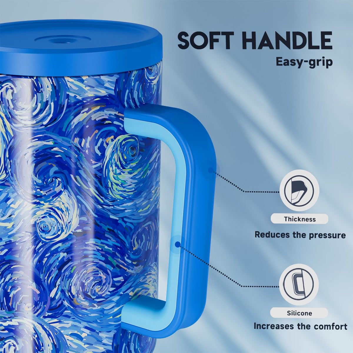 Tumbler with Handle and Straw for Women
