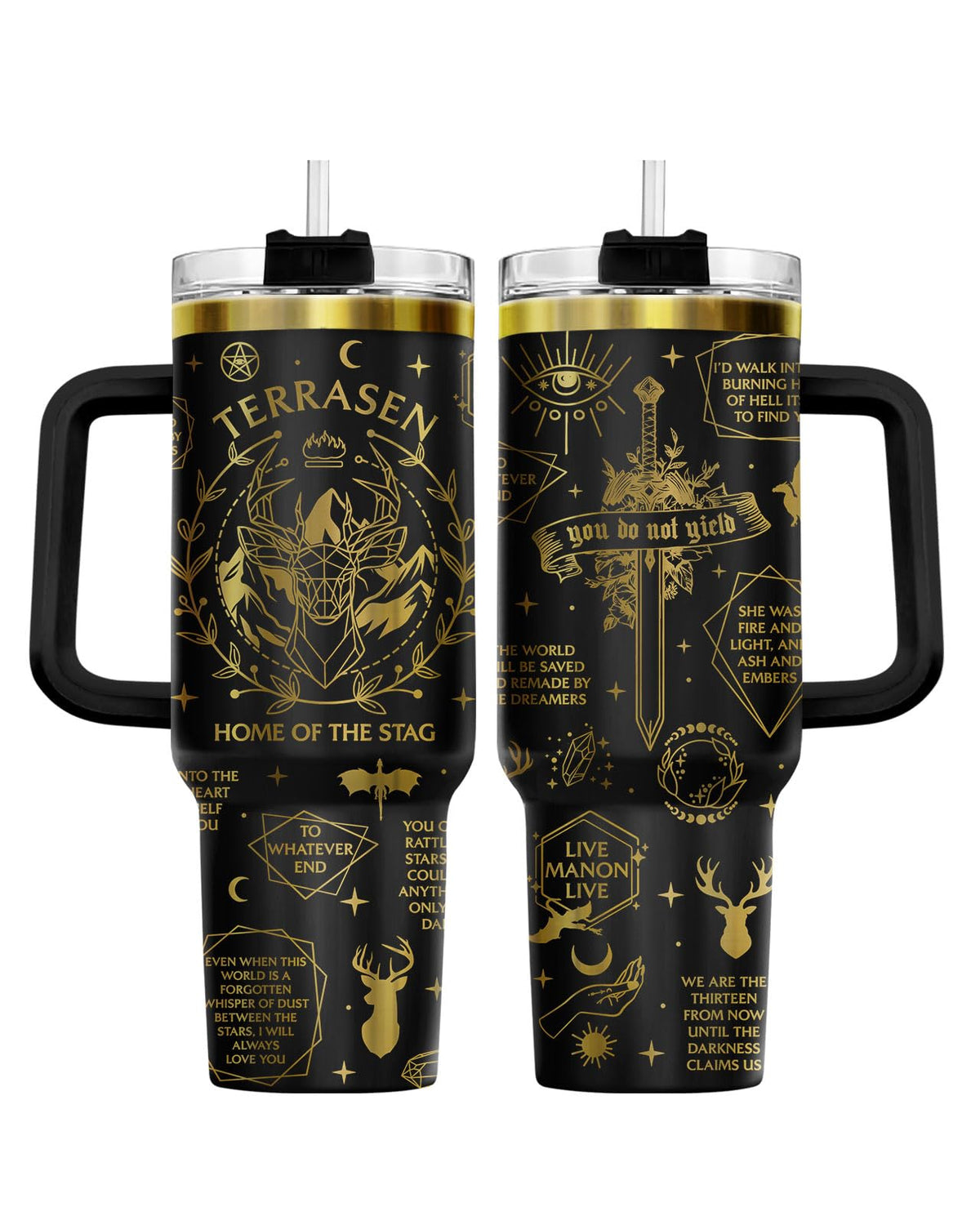 Live Manon Fantasy Book 40 oz Tumbler with Handle