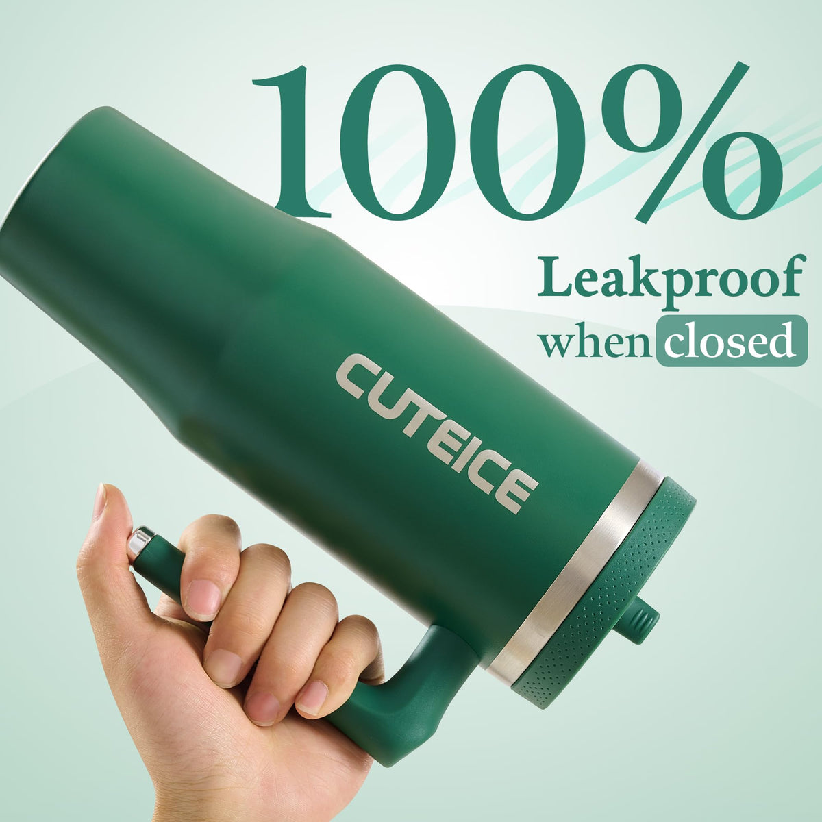 Forest Green 30 oz Insulated Tumbler with Handle Coffee Travel Mug with Lid and Straw
