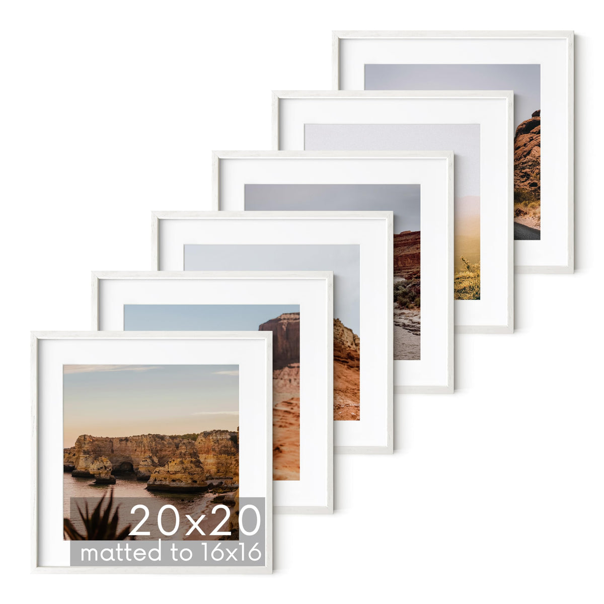 White Square Frames Set of 6 (6 Count)
